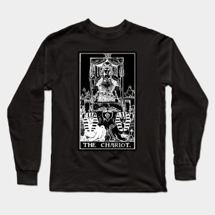 VII. The Chariot Tarot Card | Obsidian and Pearl Long Sleeve T-Shirt